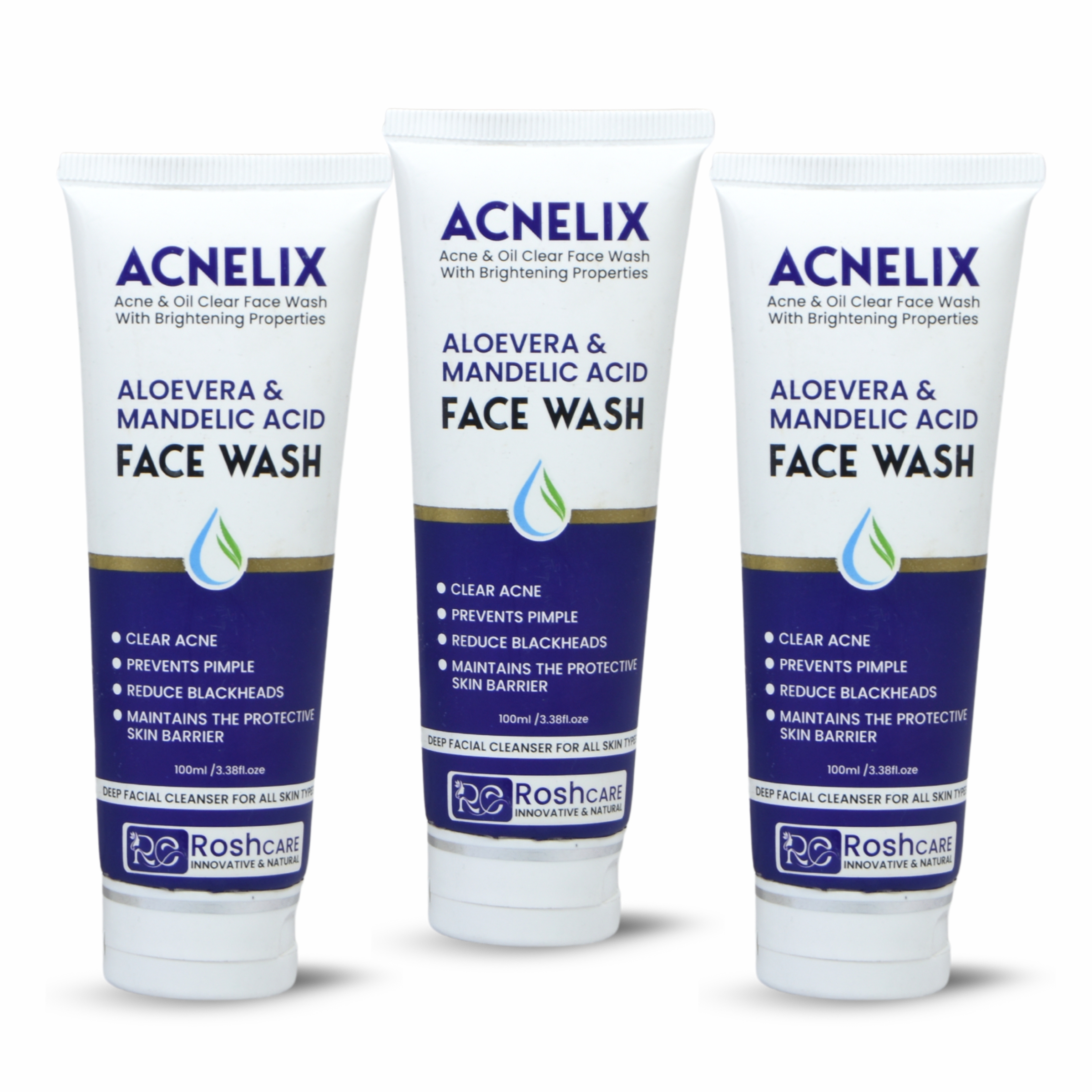 acnelix face wash-3pack Roshcare Acnelix Face Wash – Clear Skin, Confident You